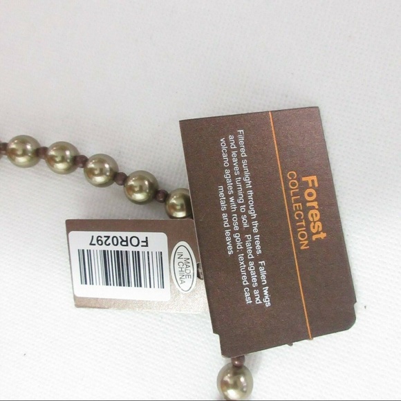 TRESKA FOREST COLLECTIONS BEADED LEAF NECKLACE NWT - Picture 6 of 6